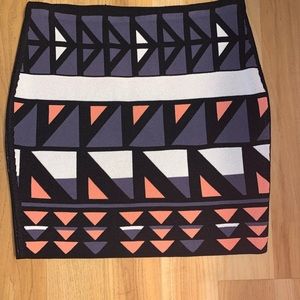 Rachel Roy Bodycon Printed Skirt   - Size M
